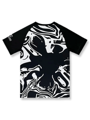 製品画像:2023/24シーズン シュトゥットガルト ゴールキーパー ブラック&ホワイト迷彩ユニフォーム、フロントに「STUTTGART」ロゴとエンブレムがデザインされたモデル。