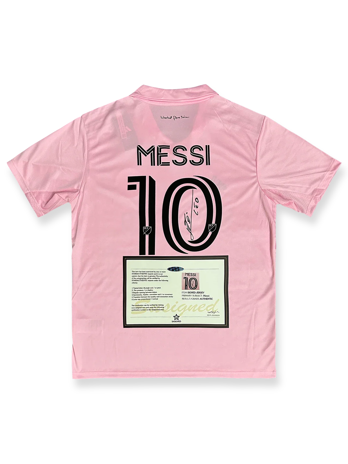 2023-24シーズン インテル・マイアミホームユニフォーム、リオネル・メッシサイン入り10番、MLS公式試合用デザイン