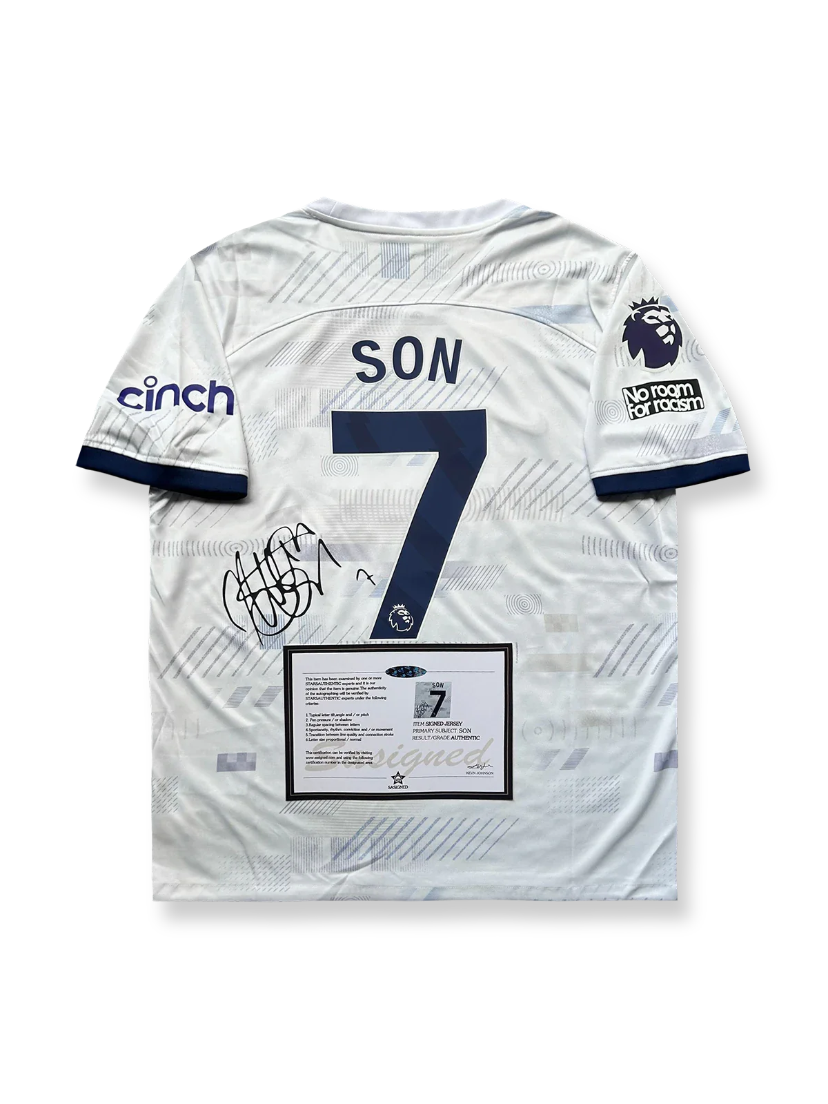 2023-24シーズン トッテナム・ホットスパーホームユニフォーム、ソン・フンミンサイン入り7番、プレミアリーグ公式試合用デザイン