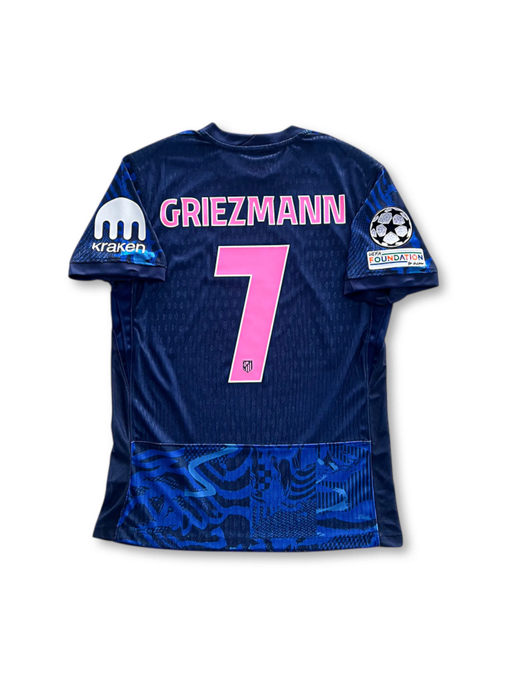 2024-25シーズン アトレティコ・マドリードサードユニフォーム、アントワーヌ・グリーズマンサイン入り7番、ラ・リーガ公式試合用デザイン