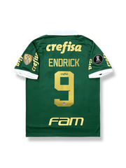 2024-25シーズンパルメイラスホームユニフォーム エンドリッキ #9 グリーン 白アクセント クラシックエンブレム刺繍