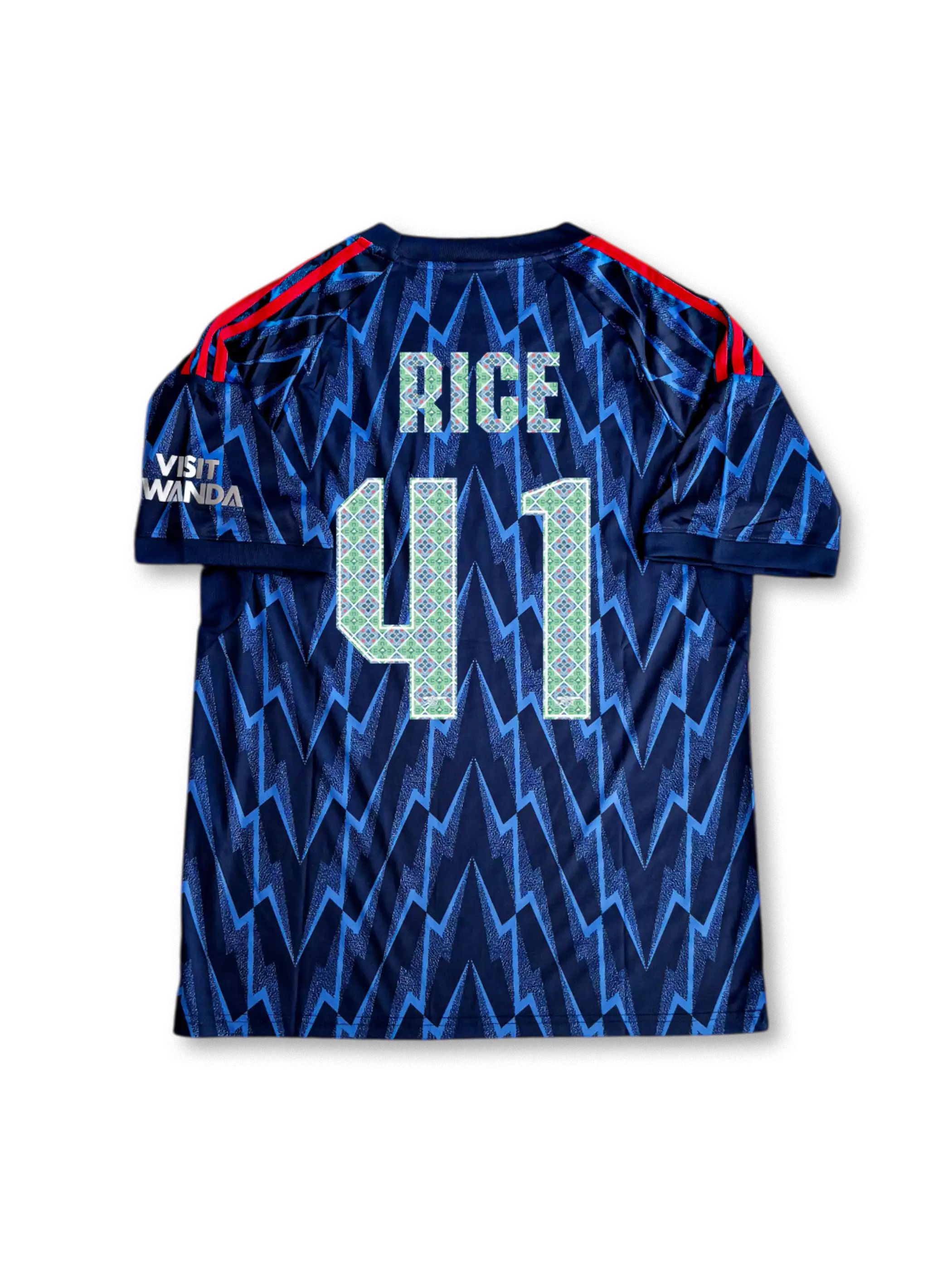 2025-26 アーセナル アウェイ ユニフォーム 正面デザイン 稲妻グラフィック