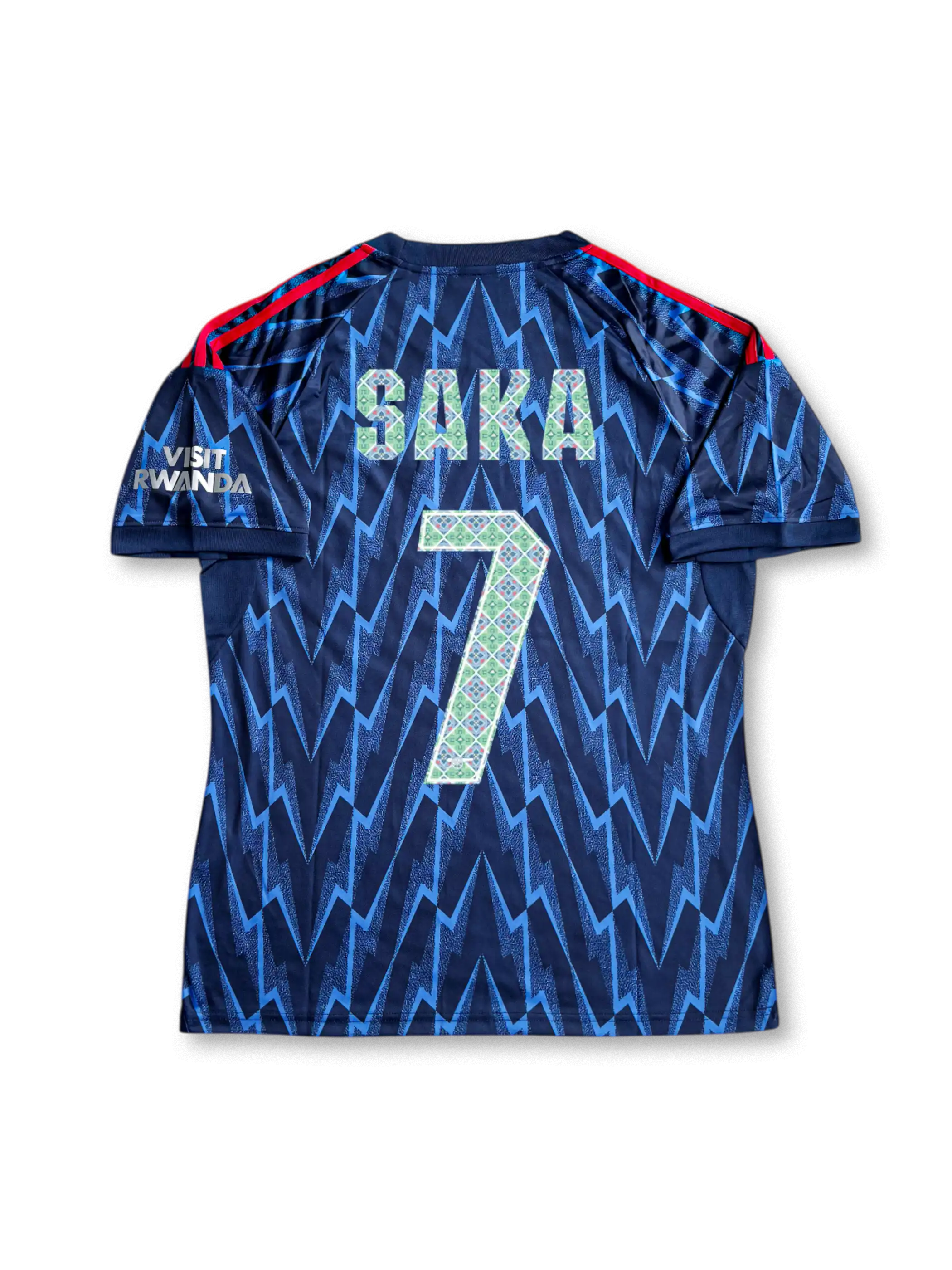 2025-26 アーセナル アウェイ ユニフォーム 正面デザイン 稲妻グラフィック