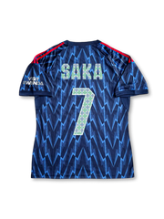 2025-26 アーセナル アウェイ ユニフォーム 正面デザイン 稲妻グラフィック