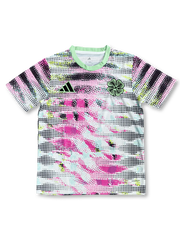 2025年 ケルティックFC トレーニングジャージ 正面 ピンク×オレンジネオカモ柄