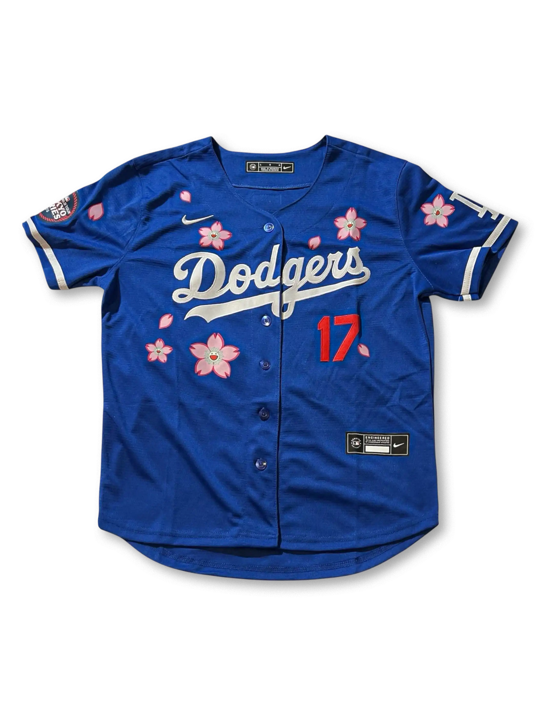 2025年 ロサンゼルス・ドジャース 桜エディションユニフォーム 大谷翔平 17番 表面デザイン