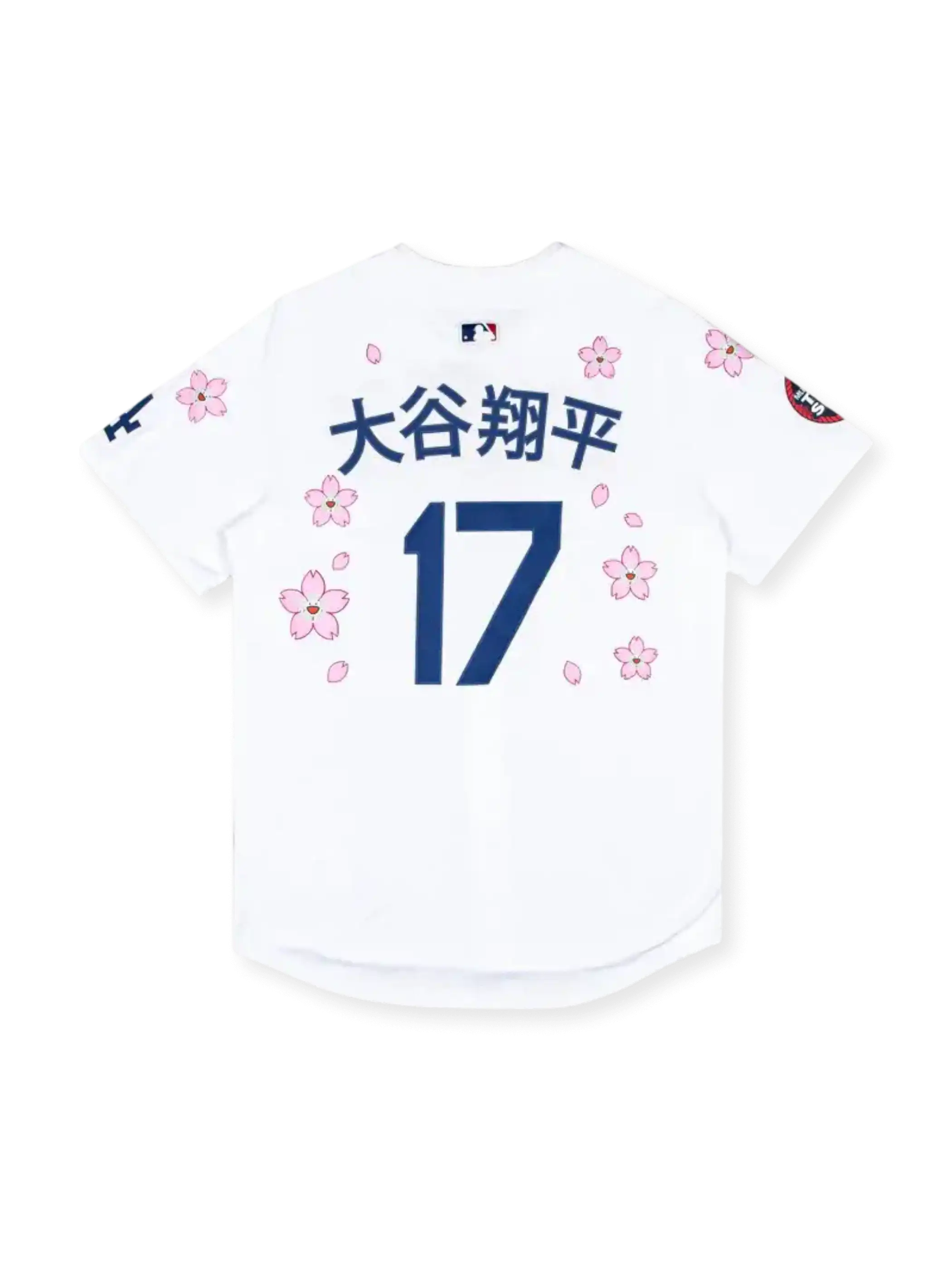 2025年 ロサンゼルス・ドジャース 東京シリーズ 桜エディションユニフォーム 村上隆コラボ 大谷翔平 17番 背面漢字ネーム&ナンバー