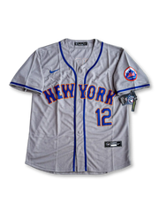 025年 ニューヨーク・メッツ アウェイユニフォーム フランシスコ・リンドーア 12番 表面デザイン