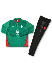 ACミラン 2026 トレーニングトップ 正面 グリーン×レッド配色