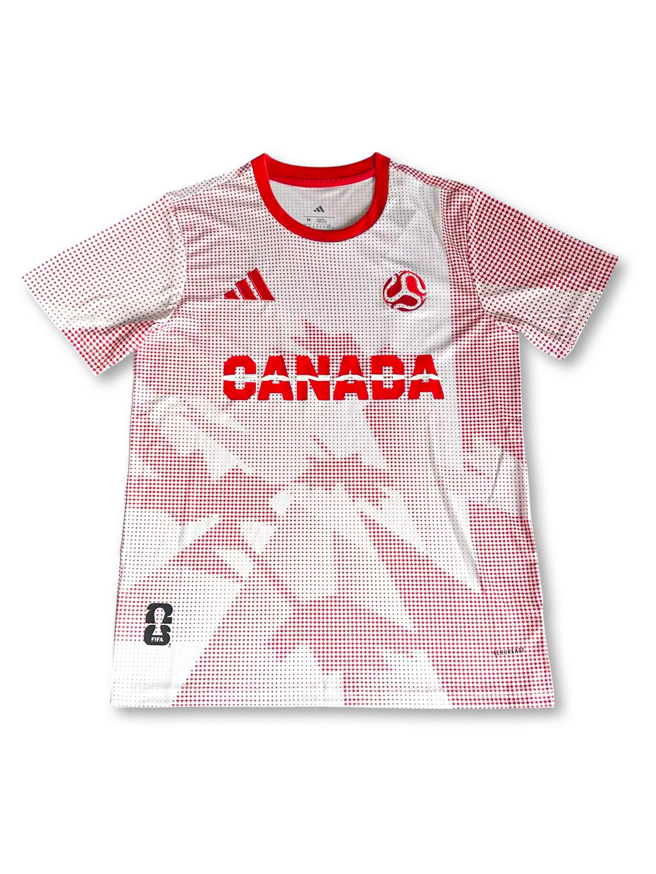 2026年カナダ代表 プロモーションユニフォーム 正面、CANADAロゴとメープルリーフデザイン