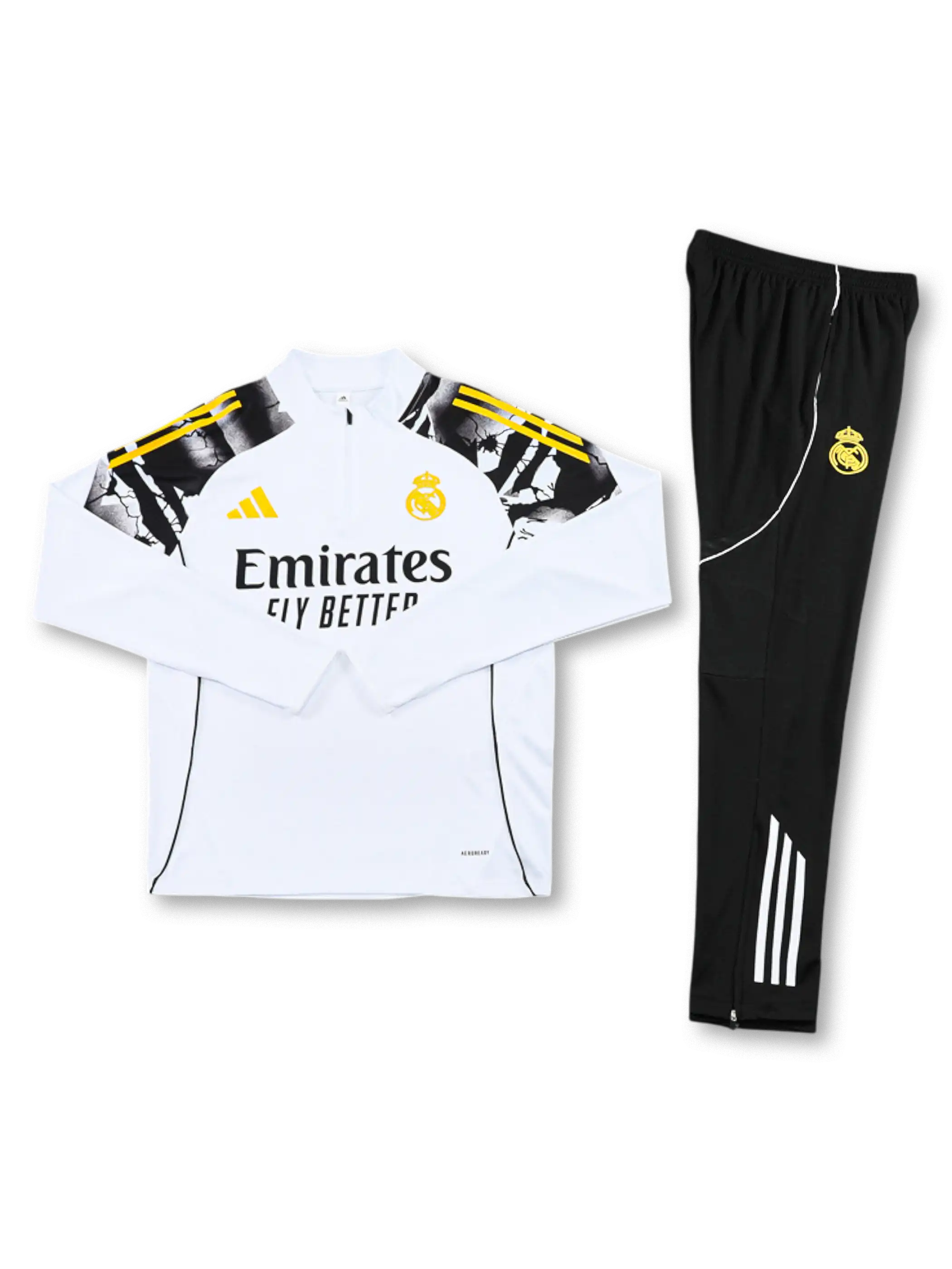 2026 レアル・マドリード トレーニングトップ＆パンツ ホワイト-KICKO