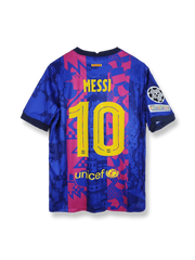 2021-22シーズンFCバルセロナセカンドアウェイユニフォーム リオネル・メッシ 背番号10 ネイビー レッドアクセント クラブエンブレム刺繍