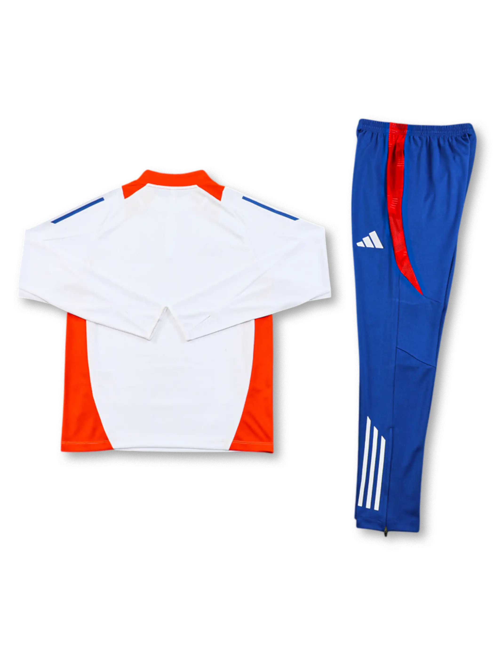 日本代表 2425 ホワイト長袖ハーフジップ トレーニングセット 前面