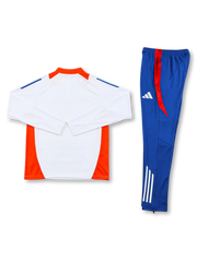 日本代表 2425 ホワイト長袖ハーフジップ トレーニングセット 前面