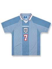 96/97シーズン イングランド ベッカムアウェイレトロユニフォーム正面図