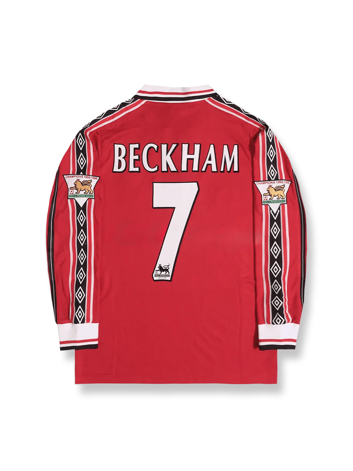 1998-1999シーズン マンチェスター・ユナイテッド 7番ベッカムレトロユニフォームの正面画像