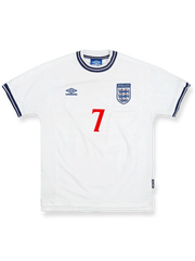 1999-01シーズン イングランド ベッカム ホームレトロユニフォーム正面図