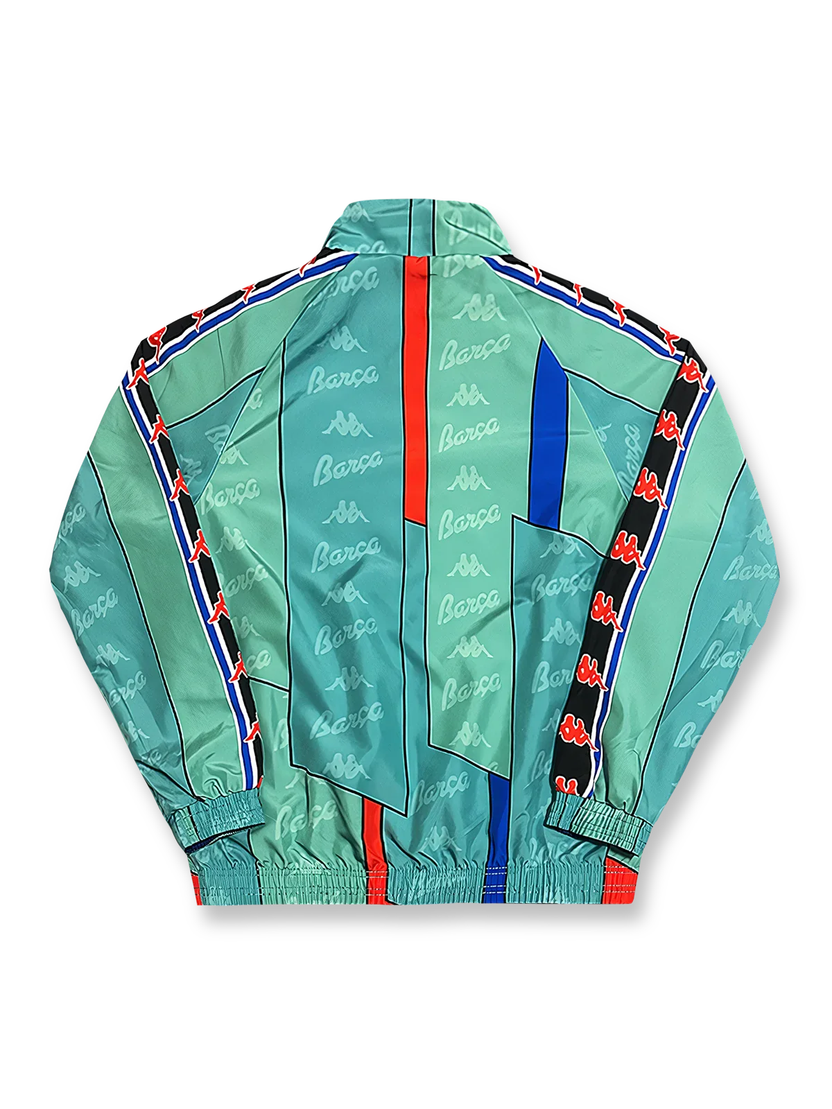 製品画像
「リバイバルされたバルセロナ1996年リバーシブル トレーニングウェア。クラシックな赤青ストライプとKappaロゴが特徴の正面全体展示画像」
詳細画像1
「胸部に高密度刺繍で仕上げられたバルサのエンブレムとKappaロゴのディテール画像」
詳細画像2
「袖部に施された白いKappaロゴ入りリブデザインのクローズアップ画像」
詳細画像3
「リバーシブルデザインの内層側の通気性を重視したディテール画像」