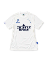 リーズ・ユナイテッド 1995-96 ホーム ユニフォーム 純白に筆記体のLUFC THISTLE HOTELSロゴ入り