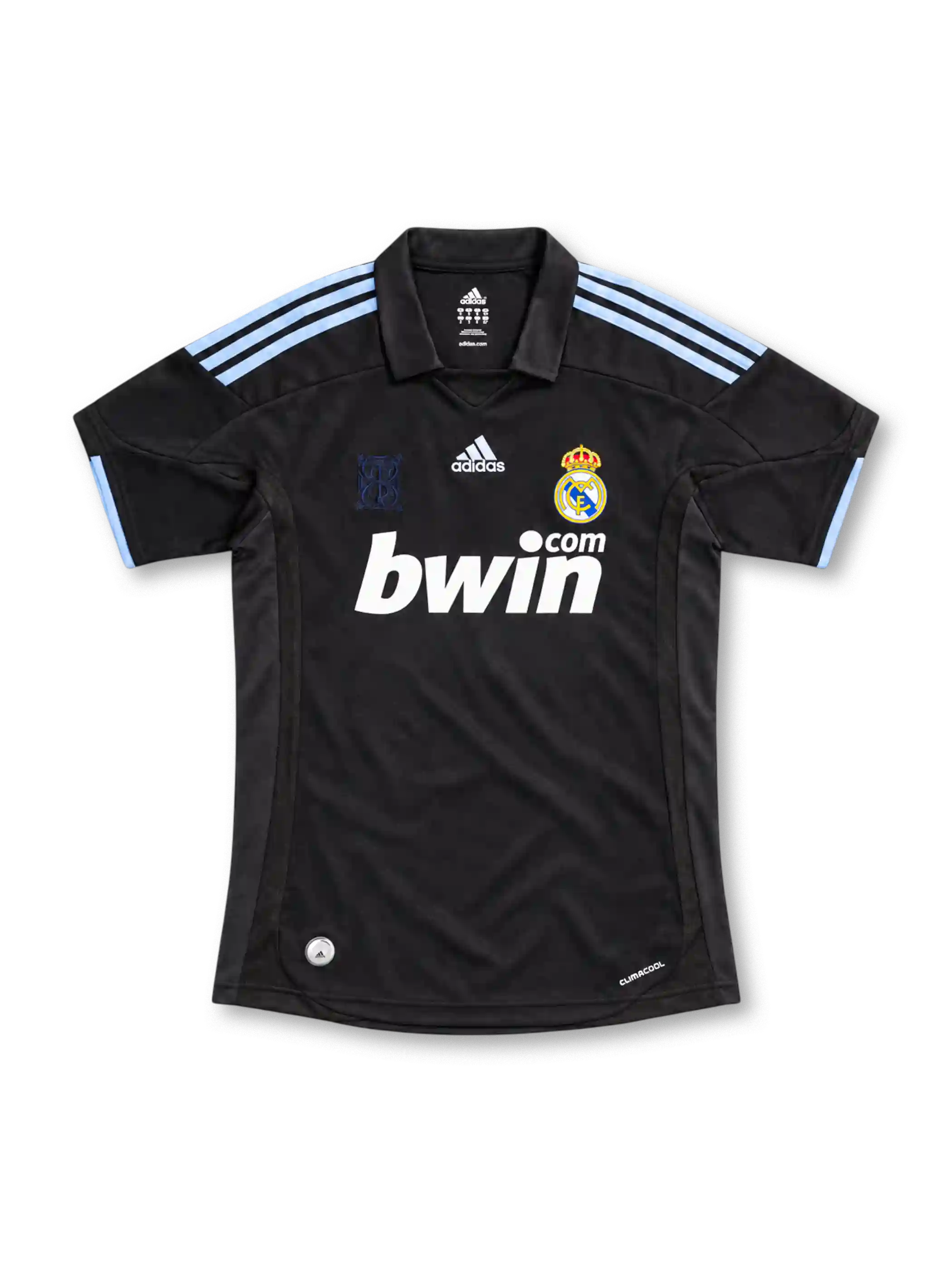 レアル・マドリード 2009-10 アウェイ ユニフォーム ブラック ライトブルーライン bwin.com