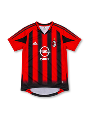 ACミラン 2004-05 ホーム ユニフォーム 赤黒 グラデーションストライプ OPEL