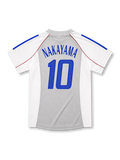 背面にNAKAYAMAとブルーの10番を配した2002-04日本代表アウェイユニフォーム背面