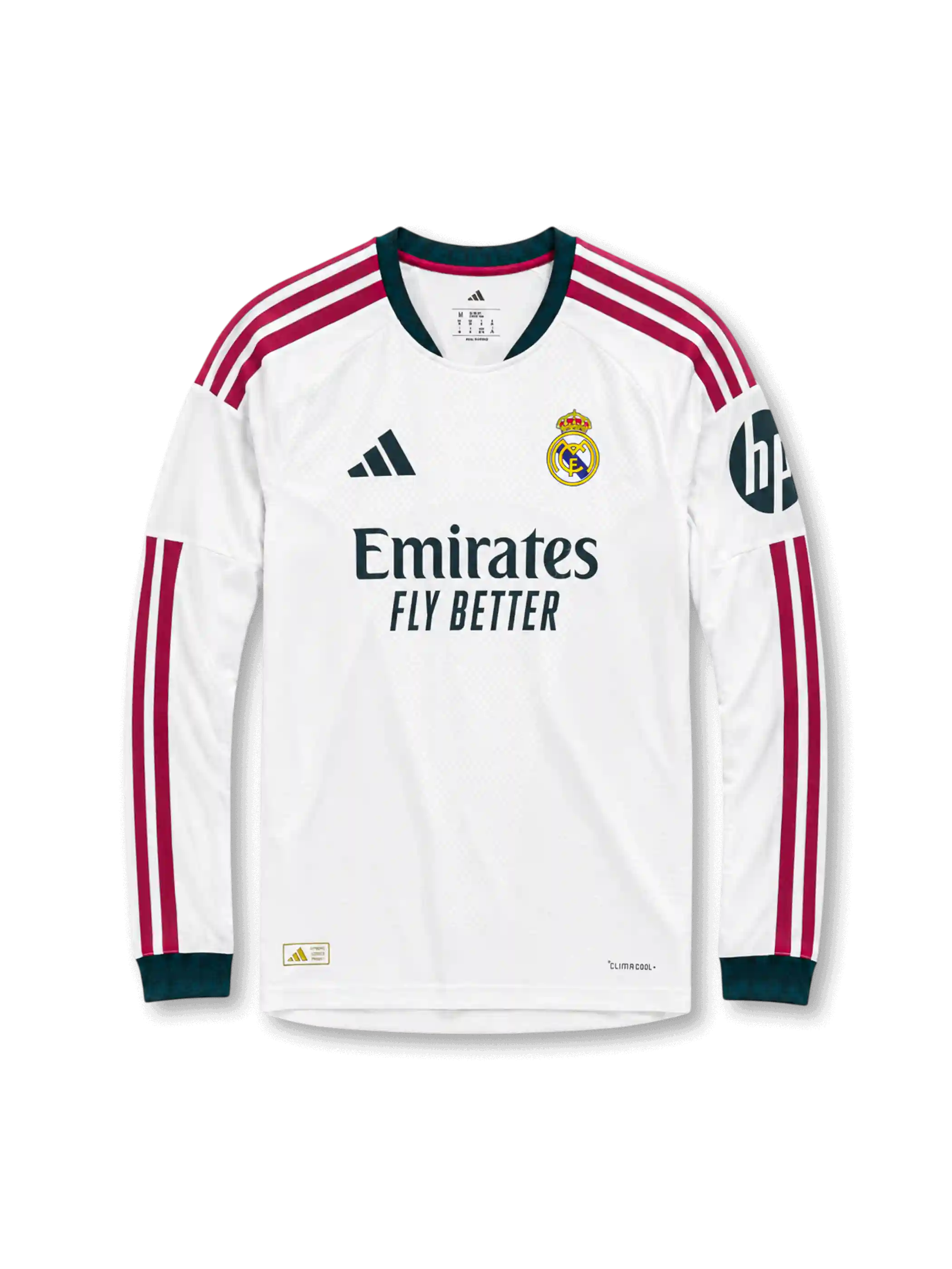 2026-27レアル・マドリード ホーム長袖Authenticユニフォーム、クラブを象徴するホワイトを基調とした競技向けデザイン。