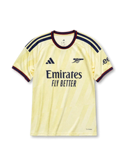 2026-27アーセナルFC アウェイAuthenticユニフォーム、クラブエンブレムとブランドロゴを備えた選手着用仕様の速乾サッカーシャツ。