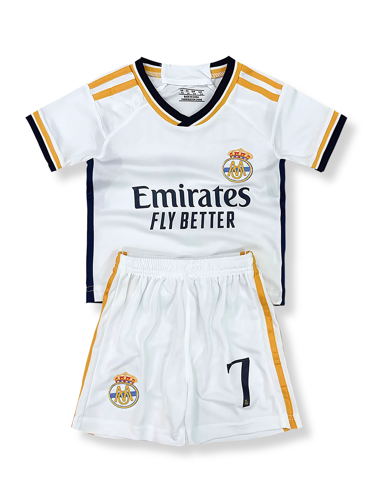 製品画像:子供用レアル・マドリードC・ロナウド7番ユニフォームセット全体図