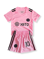 製品画像:子供用インテル・マイアミ メッシ 10番 ユニフォームセット全体図