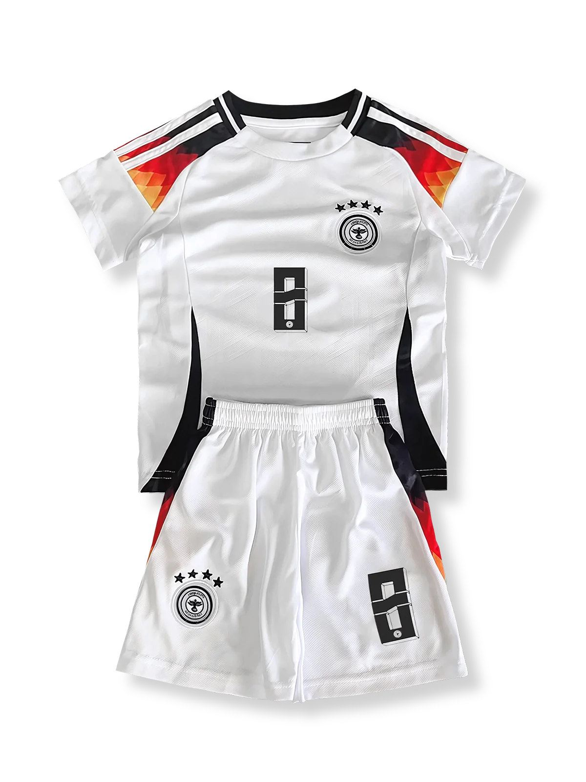 製品画像:ドイツ子供用ユニフォームセット全体図、クロース8番