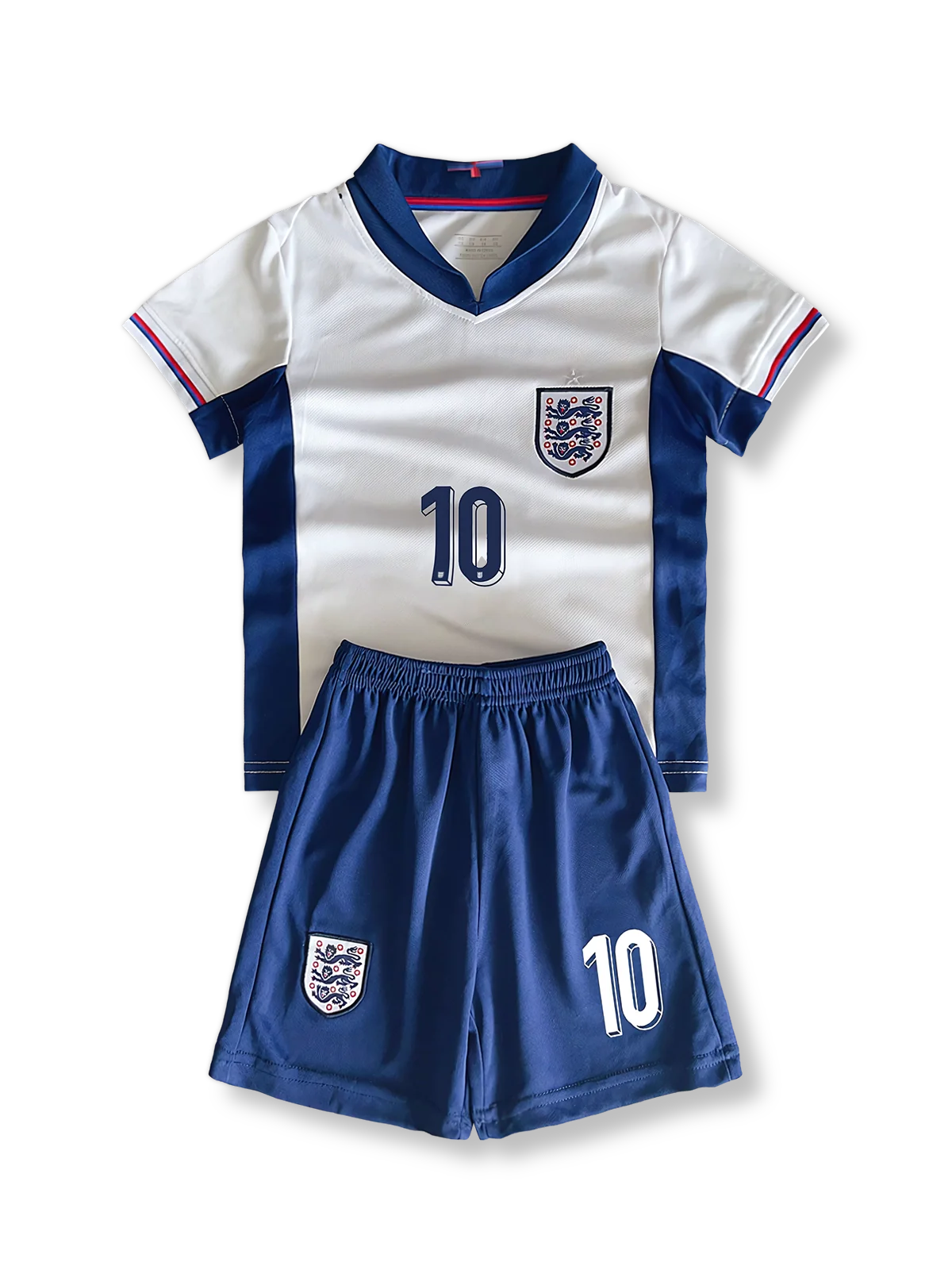 製品画像:イングランド子供用ユニフォームセット全体図、ベリンガム10番