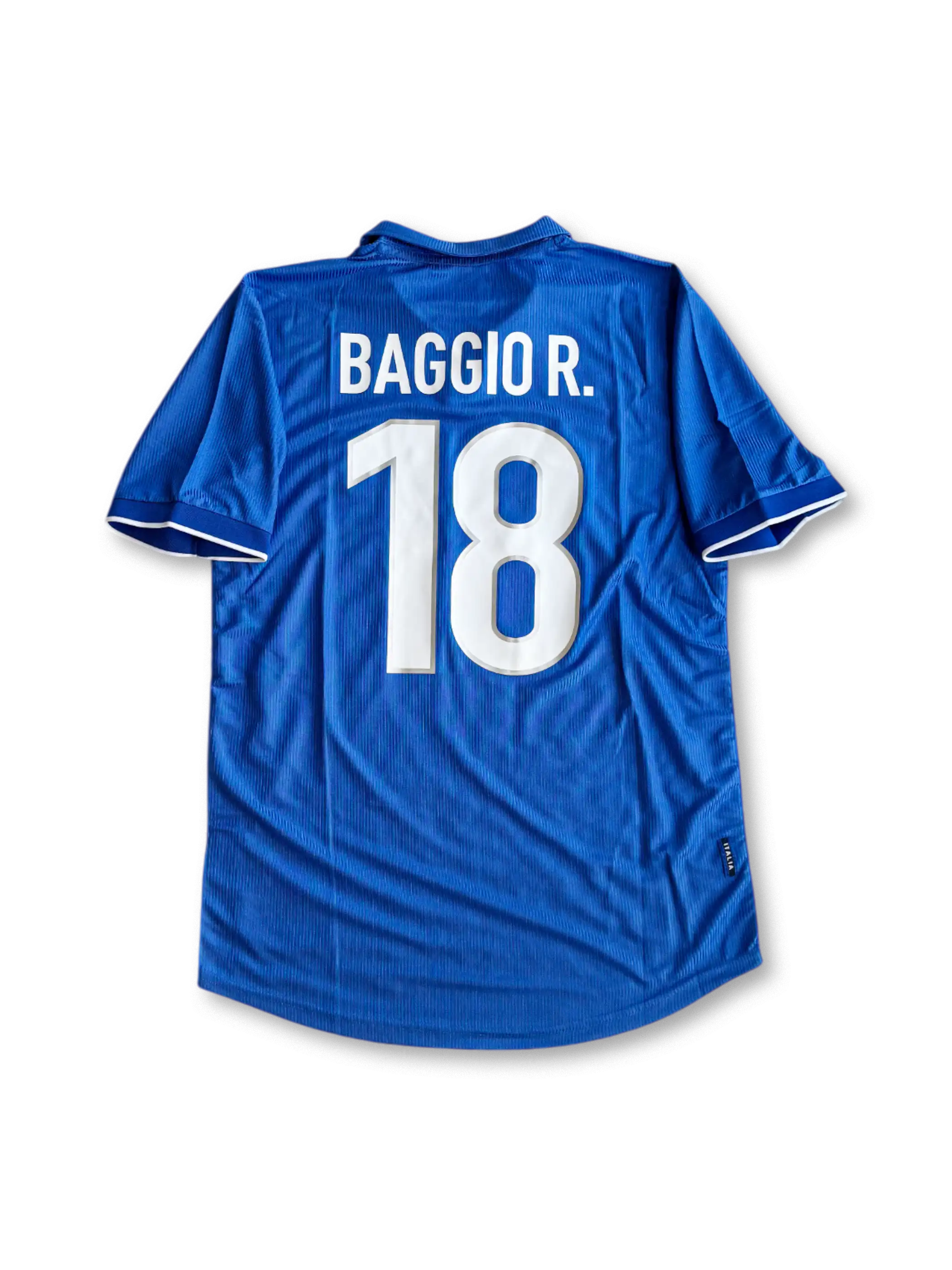 復刻 98 ワールドカップイタリアホーム 18 番 バッジョ・マルディーニユニフォーム正面図