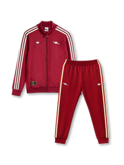 アーセナル × adidas オリジナルス トラックスーツ バーガンディカラー 正面セットアップ