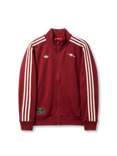 アーセナル adidas Originals 復刻トラックジャケット バーガンディ — ヴィンテージキャノン刺繍とゴールドヘリテージラベルを配したライフスタイルライン