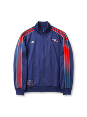 アーセナル adidas Originals 復刻トラックジャケット ネイビー — 赤ストライプとヴィンテージキャノン刺繍を配した復刻ライフスタイルライン