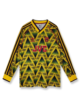 1991/93シーズンのアーセナルアウェイ長袖ユニフォーム、イアン・ライト着用のクラシックサッカージャージ