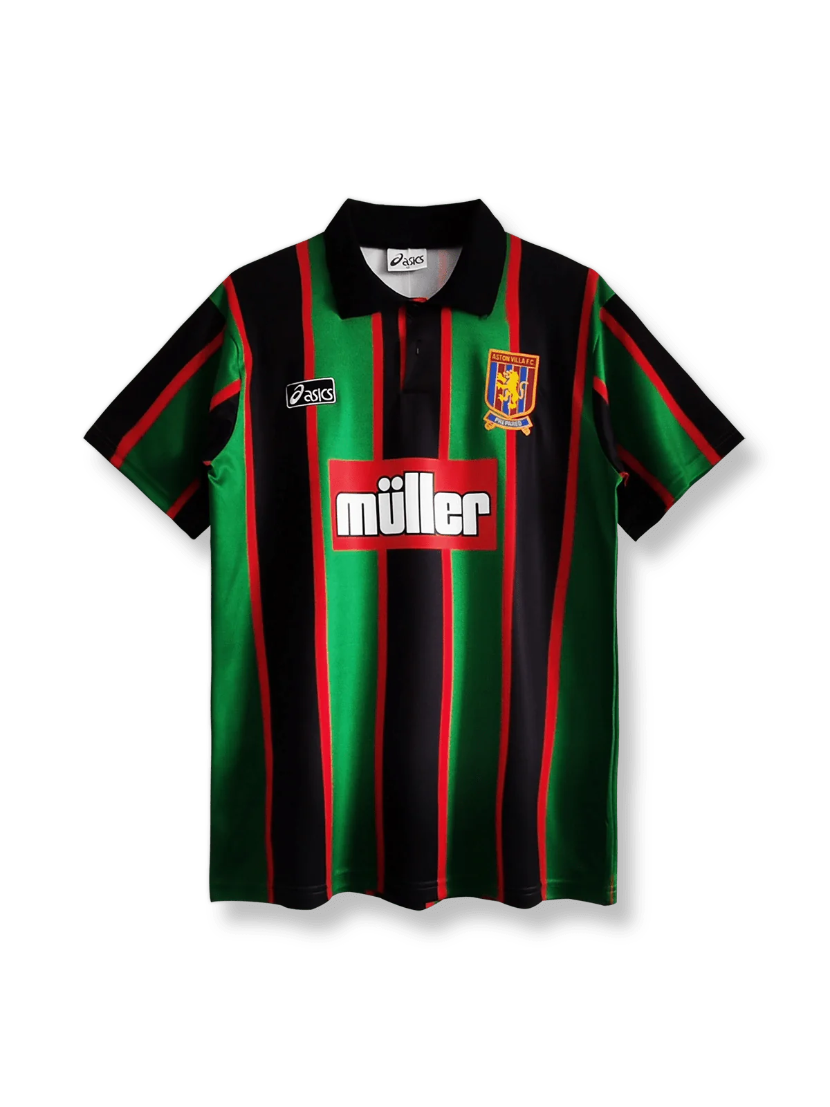 1993/95シーズンのアストン・ヴィラアウェイユニフォーム、ディーン・ソーンダース着用のクラシックサッカージャージ