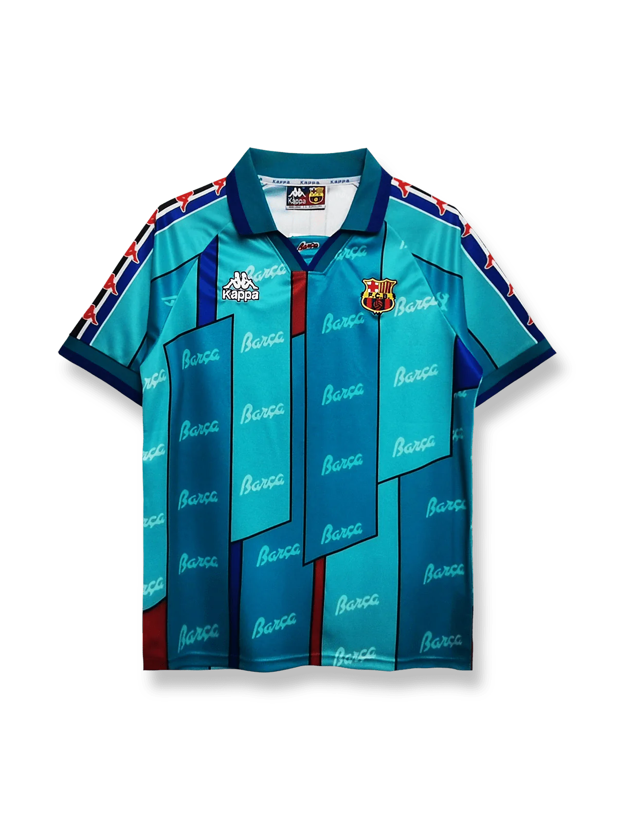 1995/97シーズンのバルセロナアウェイユニフォーム、ロナウジーニョ着用のクラシックサッカージャージ