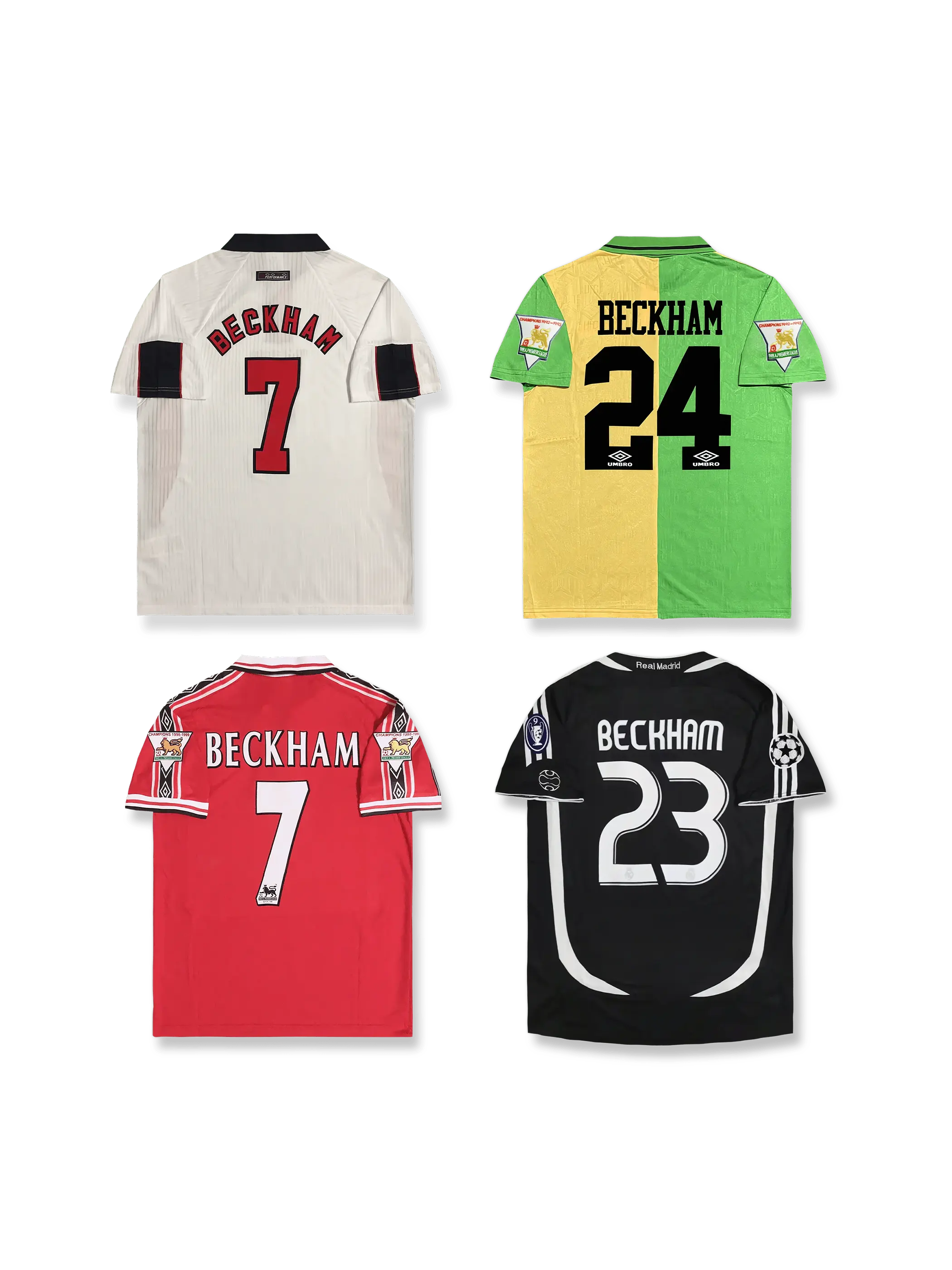 ベッカム福袋 背番号入りジャージ2枚セット, vintage football shirt bundle