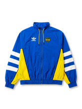 ボカ・ジュニアーズ adidas Originals 復刻トラックジャケット ロイヤルブルー — イエローパネルとホワイト3ストライプ、CABJヴィンテージエンブレムを配した復刻ライフスタイルライン