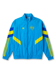 ボカ・ジュニアーズ adidas Originals ウィンドブレーカー正面、スカイブルー×イエロー青シェブロン・CABJエンブレム
