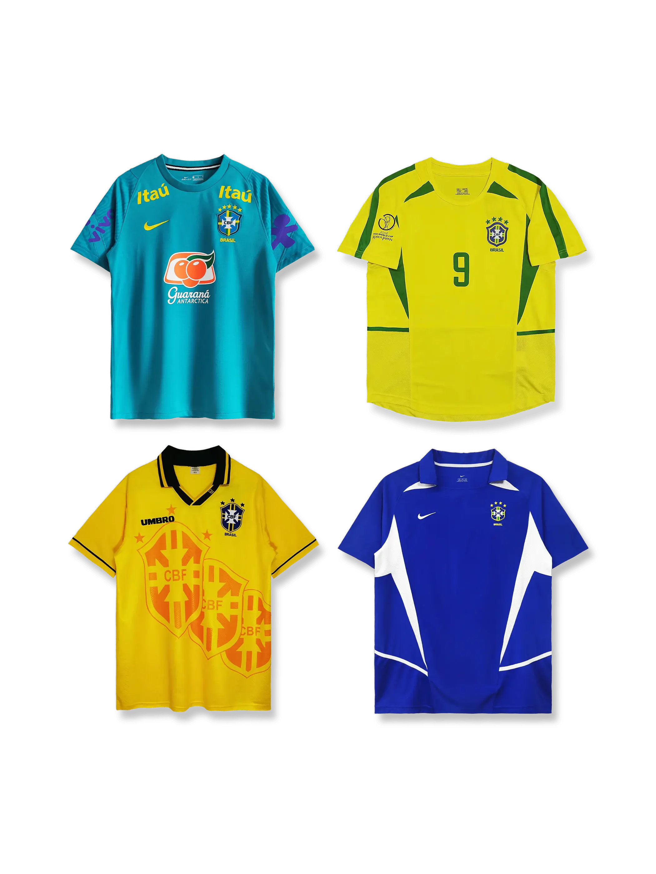 ブラジル代表福袋 無地ユニフォーム3枚セット, vintage football shirt bundle