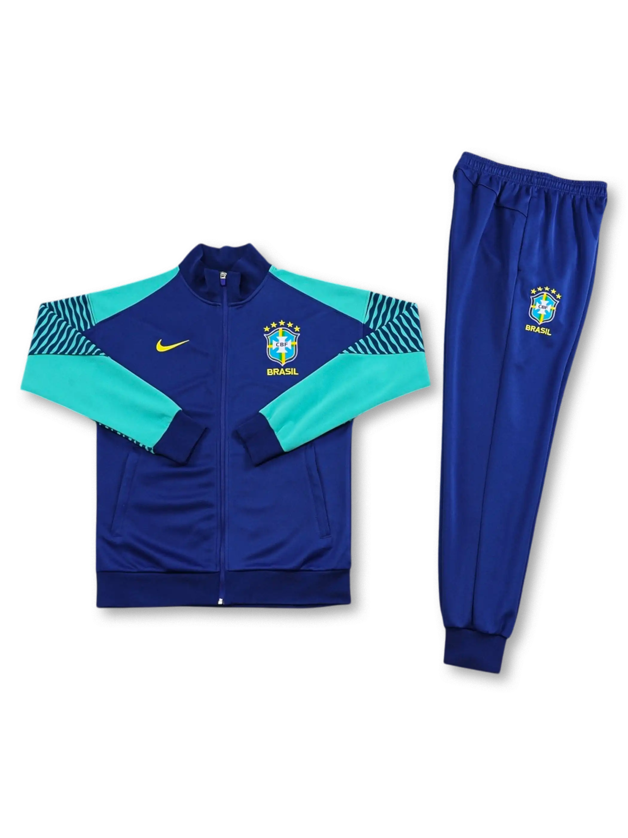 ブラジル代表 Nike トラックスーツ上下セット 前面(ネイビー×ターコイズ)