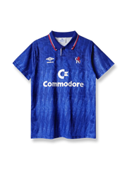 1989/91シーズンのチェルシーホームユニフォーム、ジルベルト・シルヴァ着用のクラシックサッカージャージ