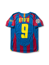 FCバルセロナ 2005-06 ホーム UEFAチャンピオンズリーグ決勝パリ仕様 エトー9番 バック(ETO'Oネーム+背番号9+決勝刺繍+スターボールパッチ)