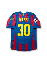 FCバルセロナ 2005-06 ホーム UEFAチャンピオンズリーグ決勝パリ仕様 メッシ30番 バック(MESSIネーム+背番号30+決勝刺繍+スターボールパッチ)