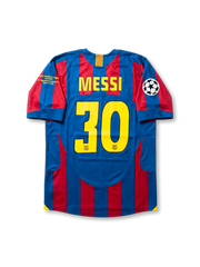 FCバルセロナ 2005-06 ホーム UEFAチャンピオンズリーグ決勝パリ仕様 メッシ30番 バック(MESSIネーム+背番号30+決勝刺繍+スターボールパッチ)