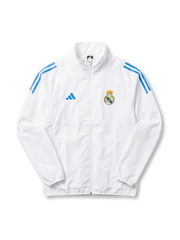 FCバルセロナ Nike ピンストライプトラックジャケット ロイヤルブルー — トーン・オン・トーン縦縞とグラナリブトリム、イエロースウッシュ・盾形エンブレムを配した公式トレーニングライン