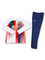 FCバルセロナ トレーニングセット 正面(ホワイト/ストライプ柄・Spotify)